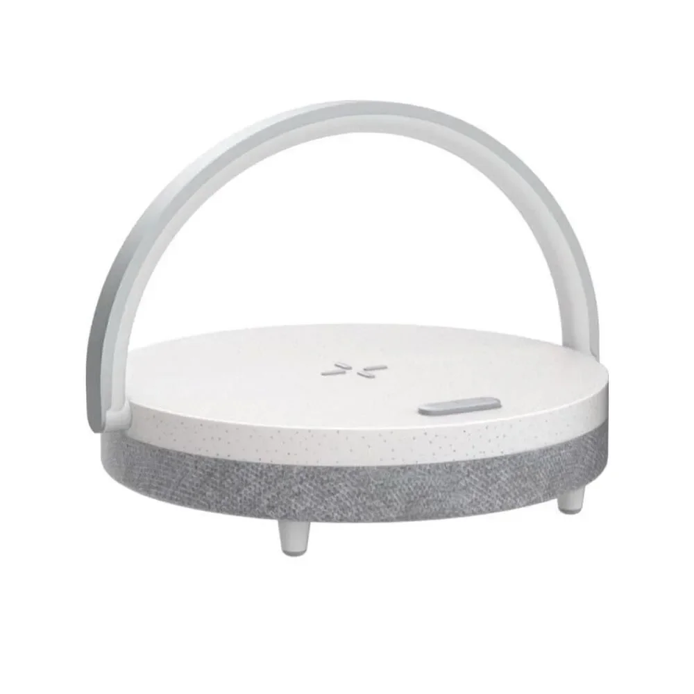EZVALO Music Table Lamp with Wireless Charger, 4 in 1 Touch Bedside Lamp, Portab